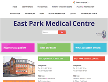 Tablet Screenshot of eastparkmedicalcentre.com